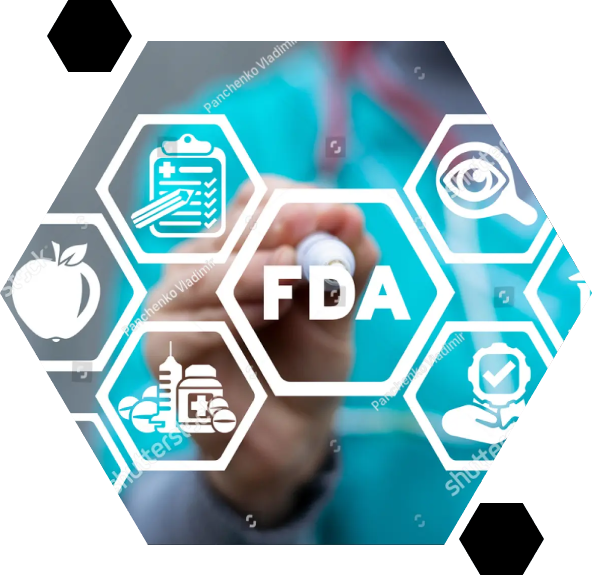 A person touching an fda logo on the screen.